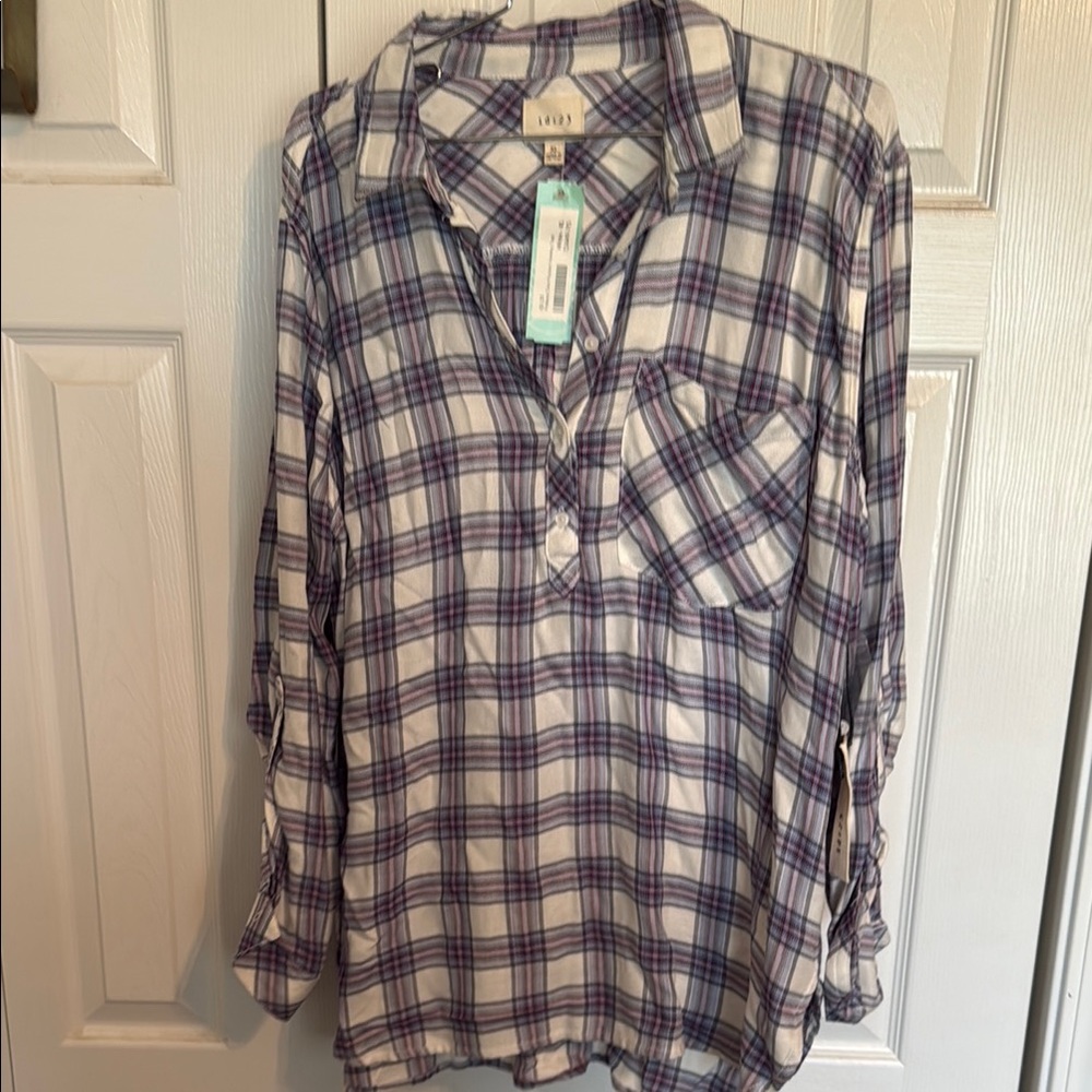 Plaid Button-Up Shirt